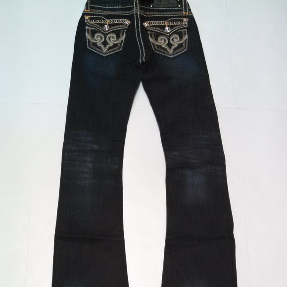 LA Idol Jeans Flap Pockets Stretch Bling Stitched - Picture 6 of 8